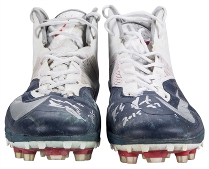 2015 Rob Gronkowski Game Used, Photo Matched & Signed Nike Cleats - Used For TD Catch (Beckett & Resolution Photomatching)